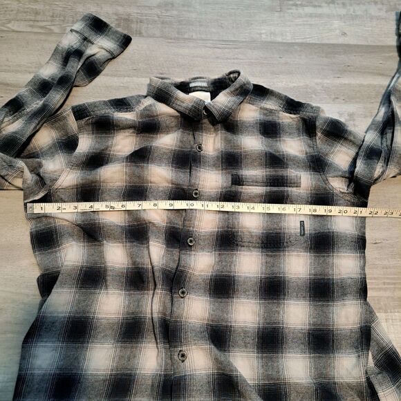 Columbia Plaid Flannel Shirt Mens L Regular Fit Button Up Outdoor Classic Black - Picture 7 of 9